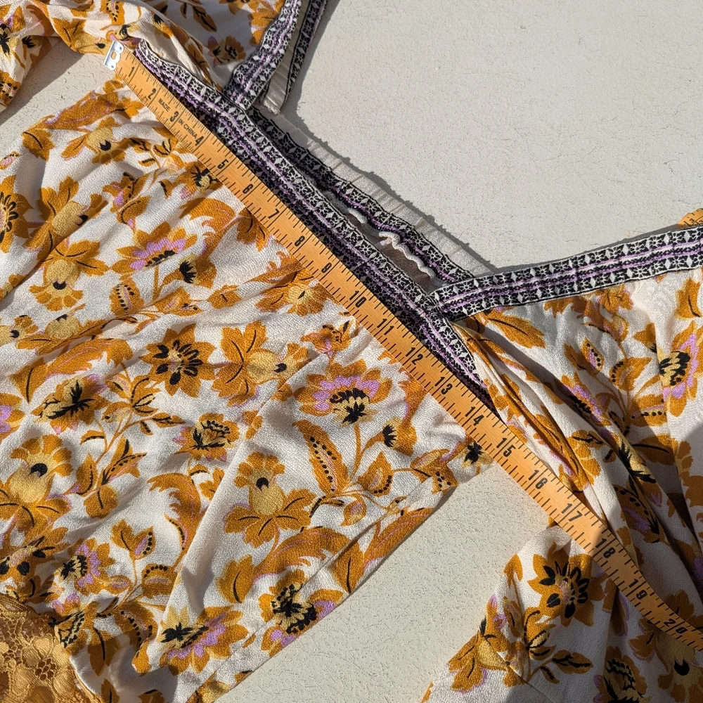 Free People | Intimately Blooming Borders Bodysuit Lace Medium Yellow Orange